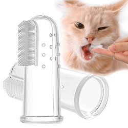 ✨ Setx2 Cepillo Dental Silicona para Mascota dedos