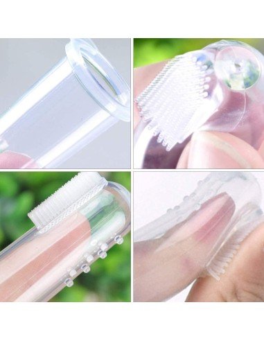 ✨ Setx6 Cepillo Dental Silicona para Mascota dedos