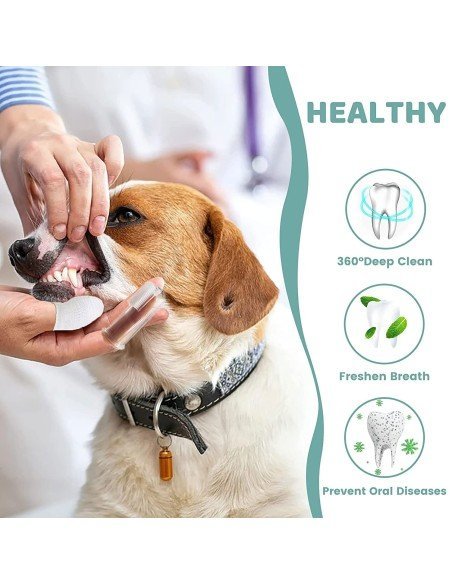 ✨ Setx6 Cepillo Dental Silicona para Mascota dedos ✨ Setx6 Cepillo Dental Silicona para Mascota dedos