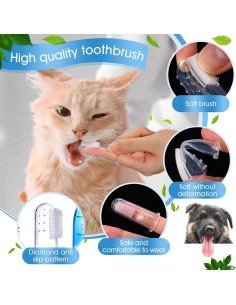 ✨ Setx6 Cepillo Dental Silicona para Mascota dedos 2
