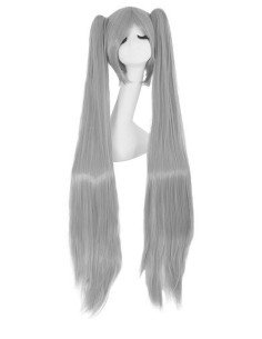 ⭐ Peluca Miku 120cm con Colitas Blanco