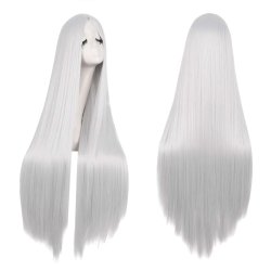 ⭐ Peluca de Kanekalon Lisa corte Recto 100 Cm Cosplay - Negro