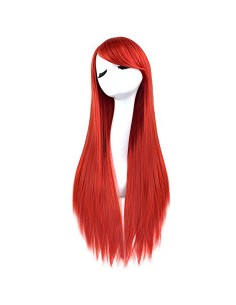 ⭐ Peluca Cosplay lisa 80cm Kanekalon 80cm Rojo 2