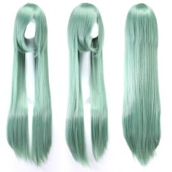 ⭐ Peluca de Kanekalon Lisa 100 Cm Cosplay - Verde Menta