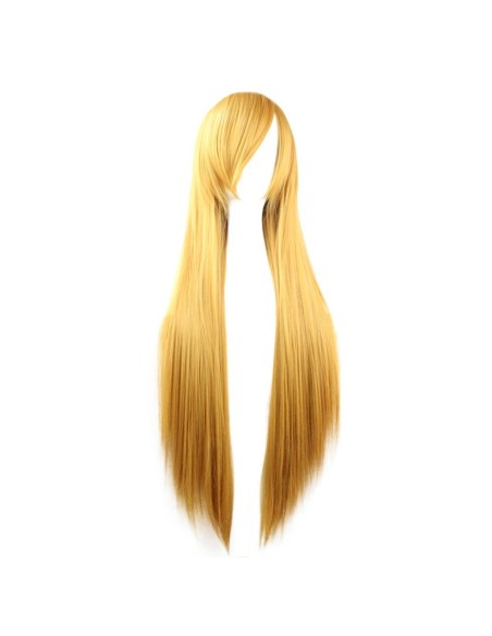 ⭐ Peluca Cosplay lisa 80cm Kanekalon 80cm Amarillo