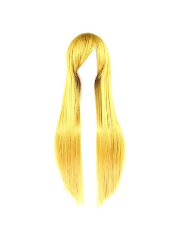 ⭐ Peluca Cosplay lisa 80cm Kanekalon 80cm Amarillo