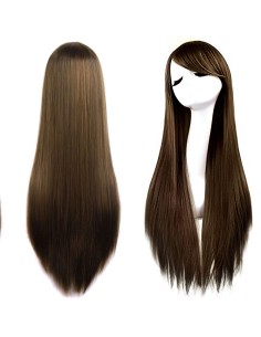 Cosplay lisa 80cm Kanekalon 80cm Castaño Oscuro