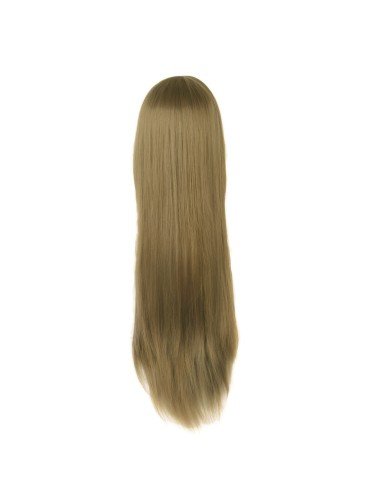 ⭐ Peluca Cosplay lisa 80cm Kanekalon Rubio Cenizo