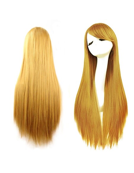 Peluca Cosplay lisa 80cm Kanekalon Rubio