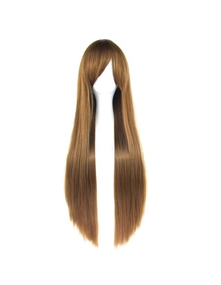 ⭐ Peluca Cosplay lisa 80cm Kanekalon Café Castaño ⭐ Peluca Cosplay lisa 80cm Kanekalon Café Castaño