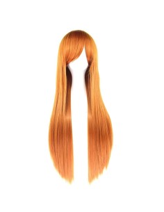 ¡ Peluca Lisa 80cm Kanekalon Larga Naranja !! 2