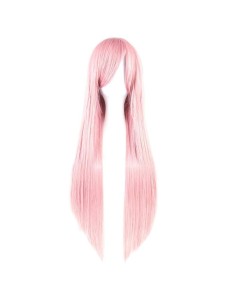 Peluca Cosplay lisa 80cm Kanekalon Rosado 2