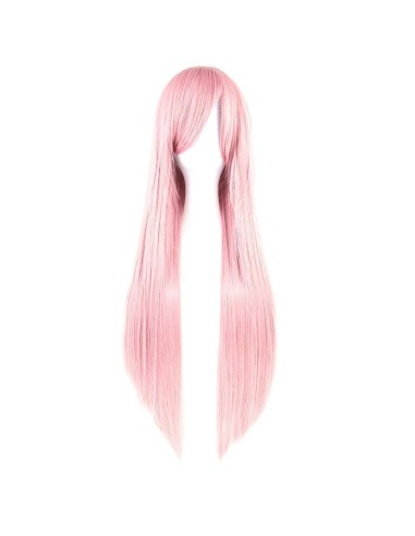 ⭐ Peluca Cosplay lisa 80cm Kanekalon Rosado