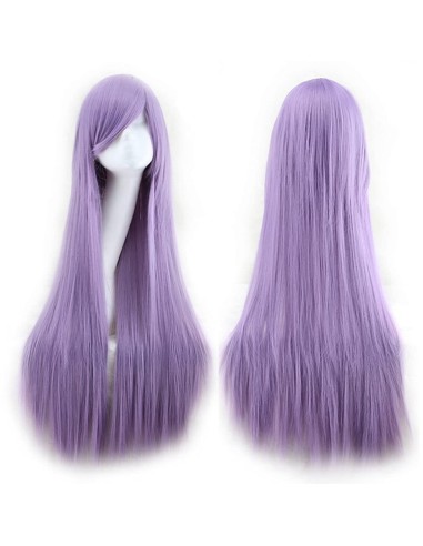 ⭐ Peluca Cosplay lisa 80cm Kanekalon Lila