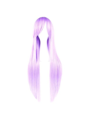 ⭐ Peluca Cosplay lisa 80cm Kanekalon Lila
