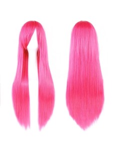 ⭐ Peluca Cosplay lisa 80cm Kanekalon Fucsia 2