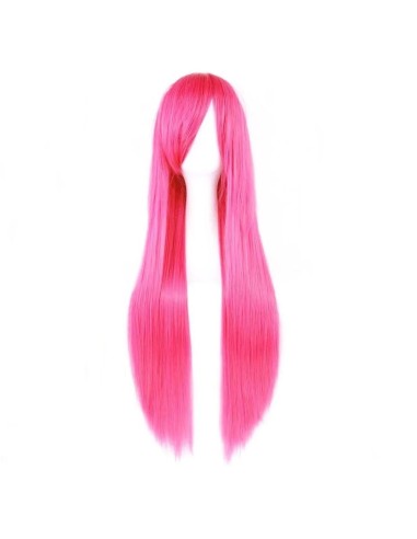 ⭐ Peluca Cosplay lisa 80cm Kanekalon Fucsia