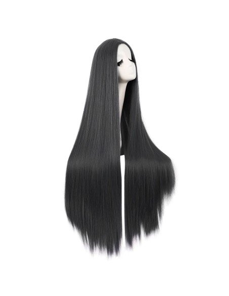 ⭐ Peluca de Kanekalon Lisa corte Recto 100 Cm Cosplay - Negro