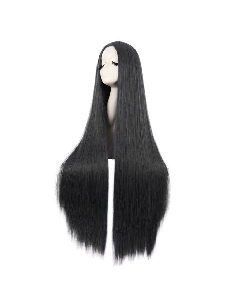 ⭐ Peluca de Kanekalon Lisa corte Recto 100 Cm Cosplay - Negro