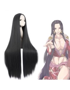 ⭐ Peluca de Kanekalon Lisa corte Recto 100 Cm Cosplay - Negro 2