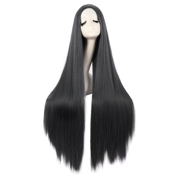 ⭐ Peluca de Kanekalon Lisa corte Recto 100 Cm Cosplay - Negro