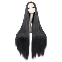 ⭐ Peluca de Kanekalon Lisa corte Recto 100 Cm Cosplay - Negro