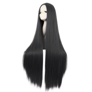 ⭐ Peluca de Kanekalon Lisa corte Recto 100 Cm Cosplay - Negro