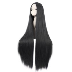 ⭐ Peluca de Kanekalon Lisa corte Recto 100 Cm Cosplay - Negro