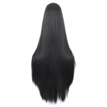 ⭐ Peluca de Kanekalon Lisa corte Recto 100 Cm Cosplay - Negro