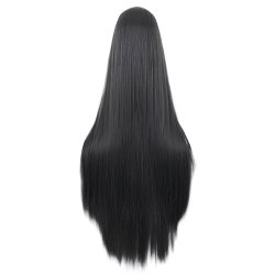 ⭐ Peluca de Kanekalon Lisa corte Recto 100 Cm Cosplay - Negro