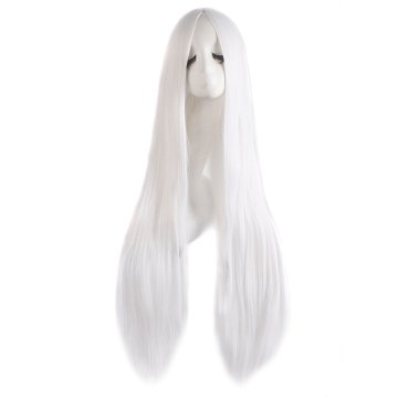 ⭐ Peluca de Kanekalon Lisa corte Recto 100 Cm Cosplay - Negro