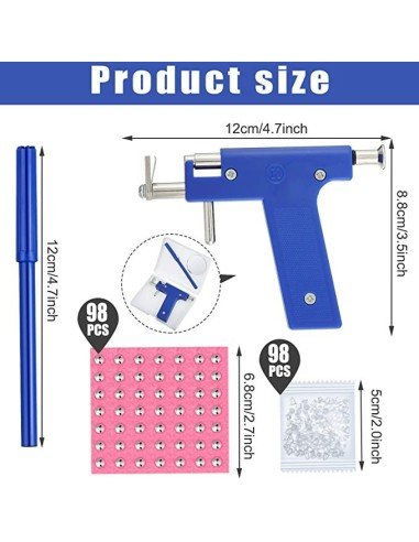 ⭐ Pistola Máquina Perfora Oreja Ombligo Nariz Piercings Arete
