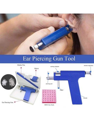 ⭐ Pistola Máquina Perfora Oreja Ombligo Nariz Piercings Arete