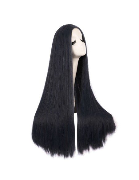 ⭐ Peluca de Kanekalon Lisa corte Recto 80 Cm Cosplay - Negro