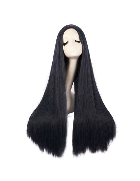 ⭐ Peluca de Kanekalon Lisa corte Recto 80 Cm Cosplay - Negro