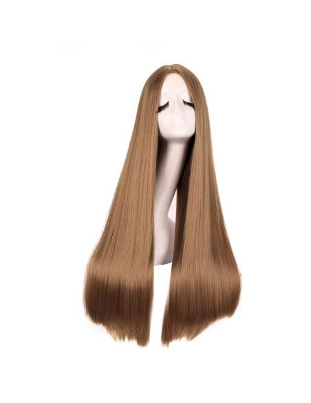 ⭐ Peluca de Kanekalon Lisa corte Recto 80 Cm Cosplay - Negro