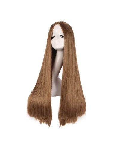⭐ Peluca de Kanekalon Lisa corte Recto 80 Cm Cosplay - Negro