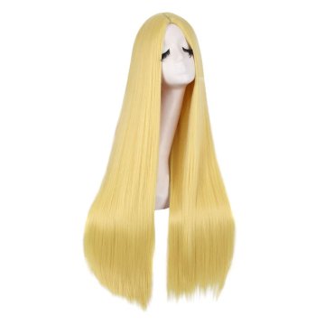⭐ Peluca de Kanekalon Lisa corte Recto 70 Cm Cosplay - Negro