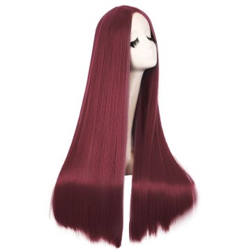 ⭐ Peluca de Kanekalon Lisa corte Recto 70 Cm Cosplay - Negro