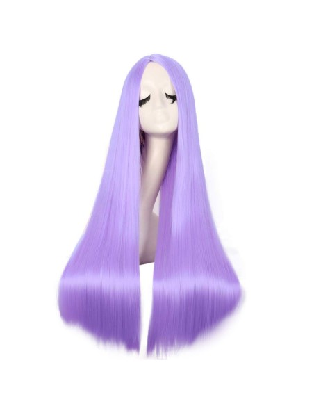 ⭐ Peluca de Kanekalon Lisa corte Recto 80 Cm Cosplay - Negro
