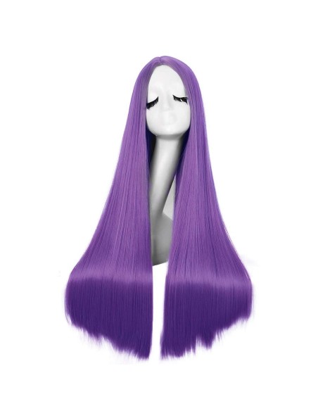 ⭐ Peluca de Kanekalon Lisa corte Recto 80 Cm Cosplay - Negro