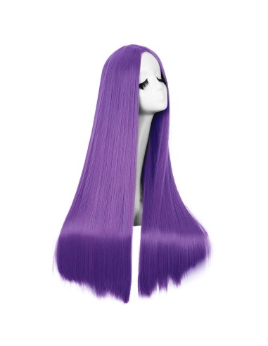 ⭐ Peluca de Kanekalon Lisa corte Recto 70 Cm Cosplay - Negro