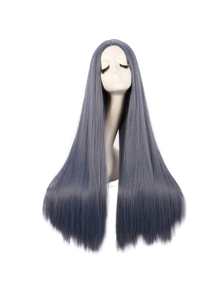 ⭐ Peluca de Kanekalon Lisa corte Recto 80 Cm Cosplay - Negro ⭐ Peluca de Kanekalon Lisa corte Recto 80 Cm Cosplay - Negro