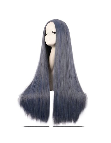 ⭐ Peluca de Kanekalon Lisa corte Recto 80 Cm Cosplay - Negro