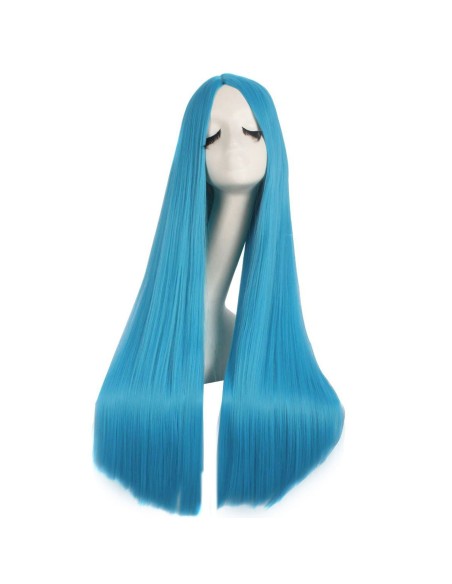 ⭐ Peluca de Kanekalon Lisa corte Recto 80 Cm Cosplay - Negro