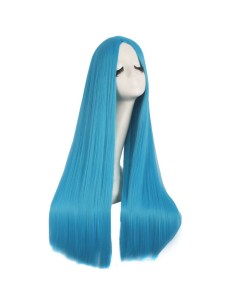 ⭐ Peluca de Kanekalon Lisa corte Recto 80 Cm Cosplay - Negro 2