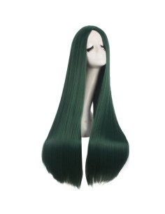 ⭐ Peluca de Kanekalon Lisa corte Recto 80 Cm Cosplay - Negro 2