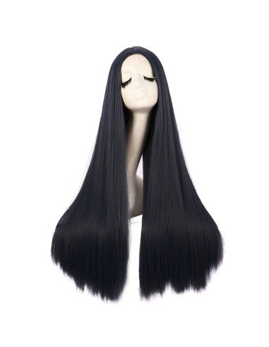 ⭐ Peluca de Kanekalon Lisa corte Recto 70 Cm Cosplay - Negro
