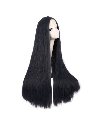 ⭐ Peluca de Kanekalon Lisa corte Recto 70 Cm Cosplay - Negro