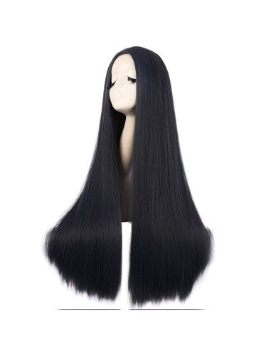 ⭐ Peluca de Kanekalon Lisa corte Recto 70 Cm Cosplay - Negro